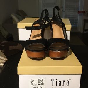 Black chunky heels. Size 10